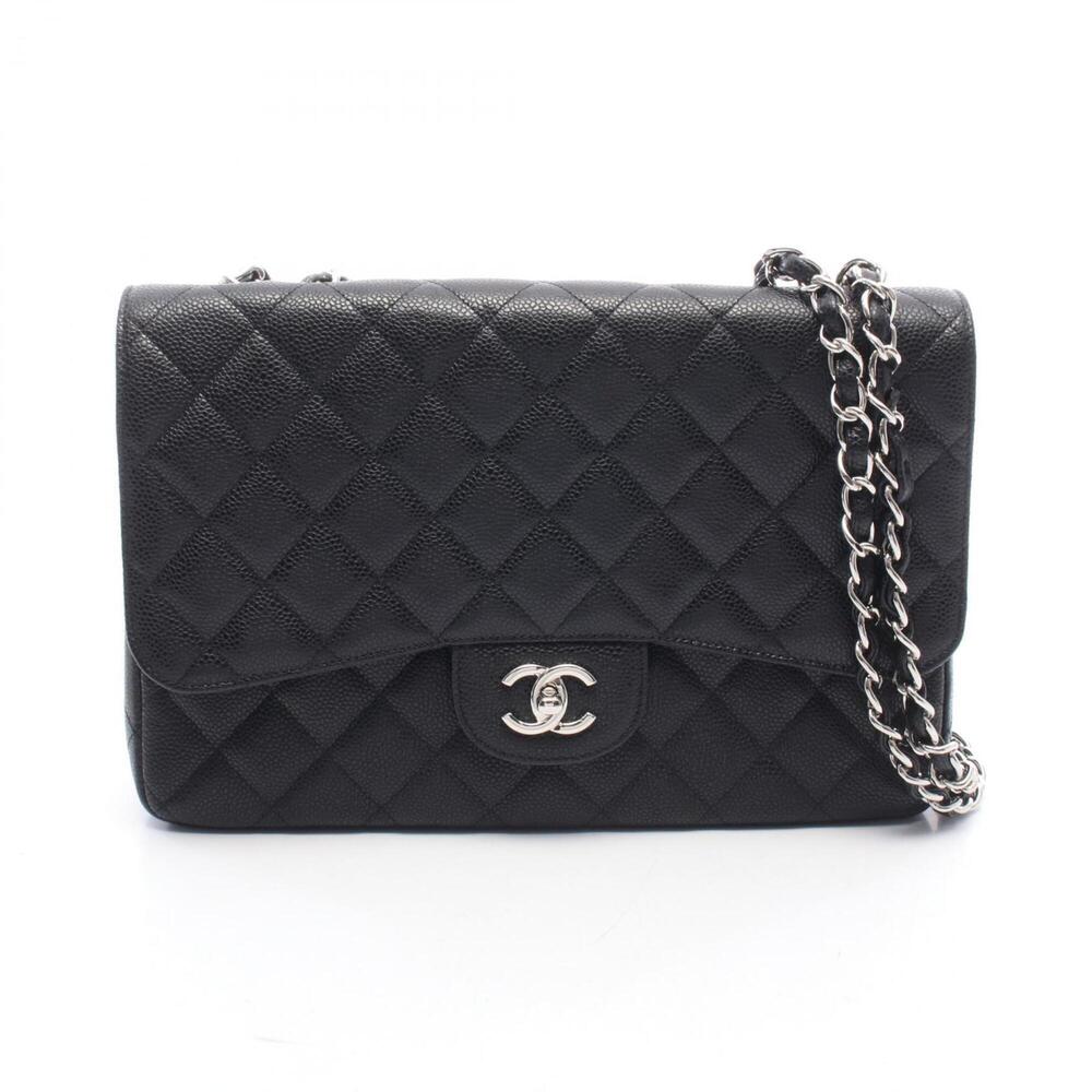 Chanel 30 Large Matelassé Single Flap Shoulder Bag/Handbag, Caviar Leather (G...